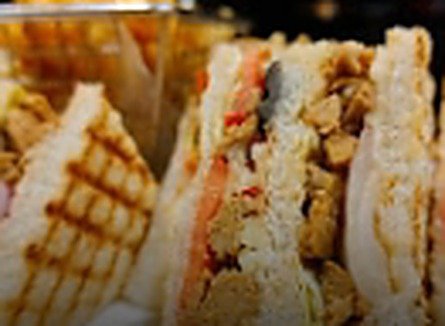 Chicken Club Sandwich stacked with fries at Second Cup Johar Town