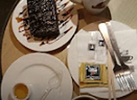 Chocolate Molten cake served with coffee